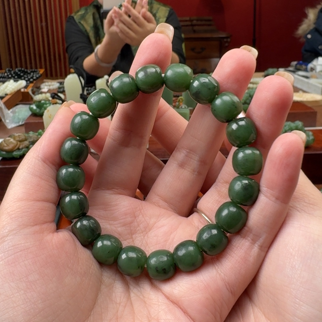 和田玉未镶嵌手链和田玉碧玉10/11老