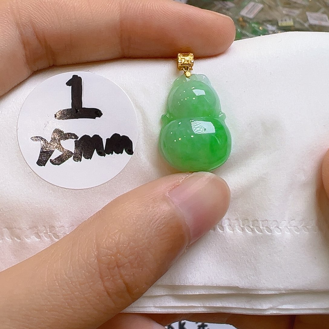 翡翠18K金镶嵌吊坠(不含链)翡翠