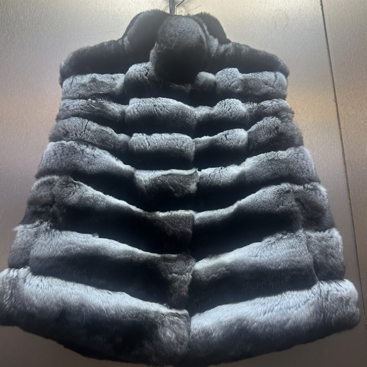 青紫兰皮草大衣外套甲马 黑丝绒