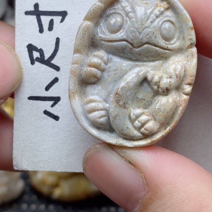 颈饰未镶嵌硅化珊瑚（珊瑚玉）