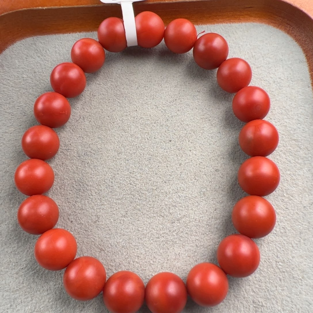 南红玛瑙未镶嵌（精品～保山哑光满肉圆珠9mm+