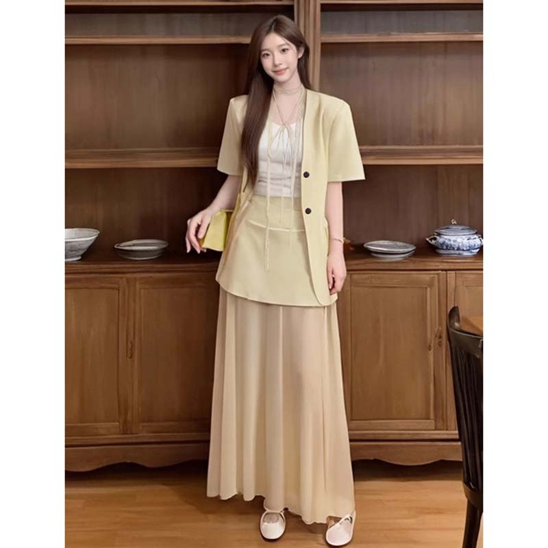 【浅浅专属】【两件套】【送丝带】法式套装裙上衣半身裙两件套D2489