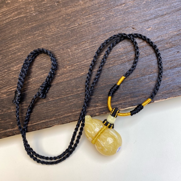 7.03克35×20.5mm俄料虎皮妖花蜜蜡葫芦无事牌平安扣公主扣毛衣链