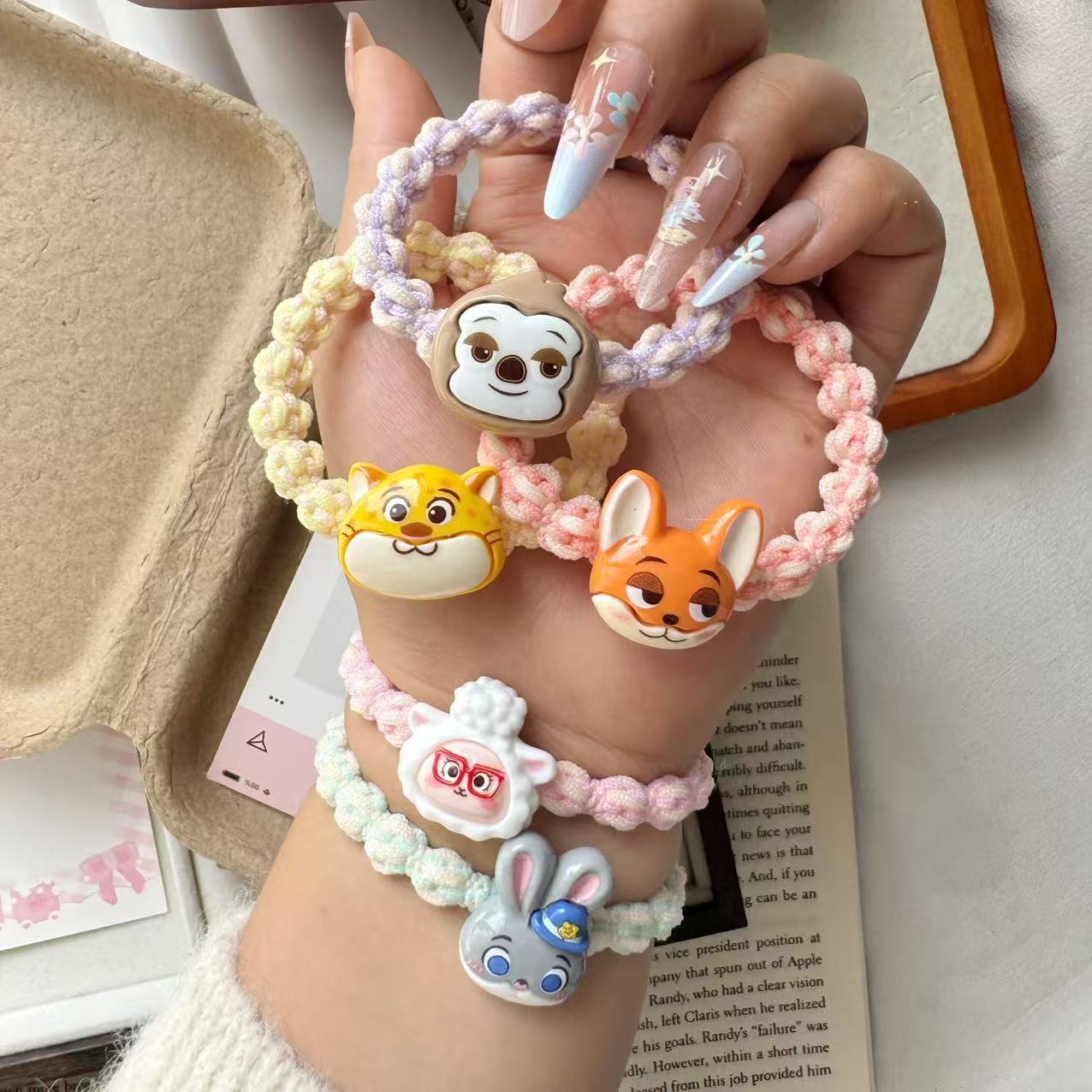 卡通疯狂动物城朱迪尼克发圈少女高弹力皮筋网红闺蜜超甜美萌发