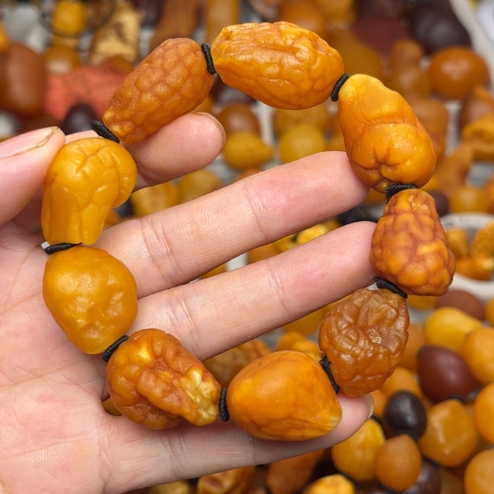 裸石琥珀未镶嵌天然蜜蜡手串