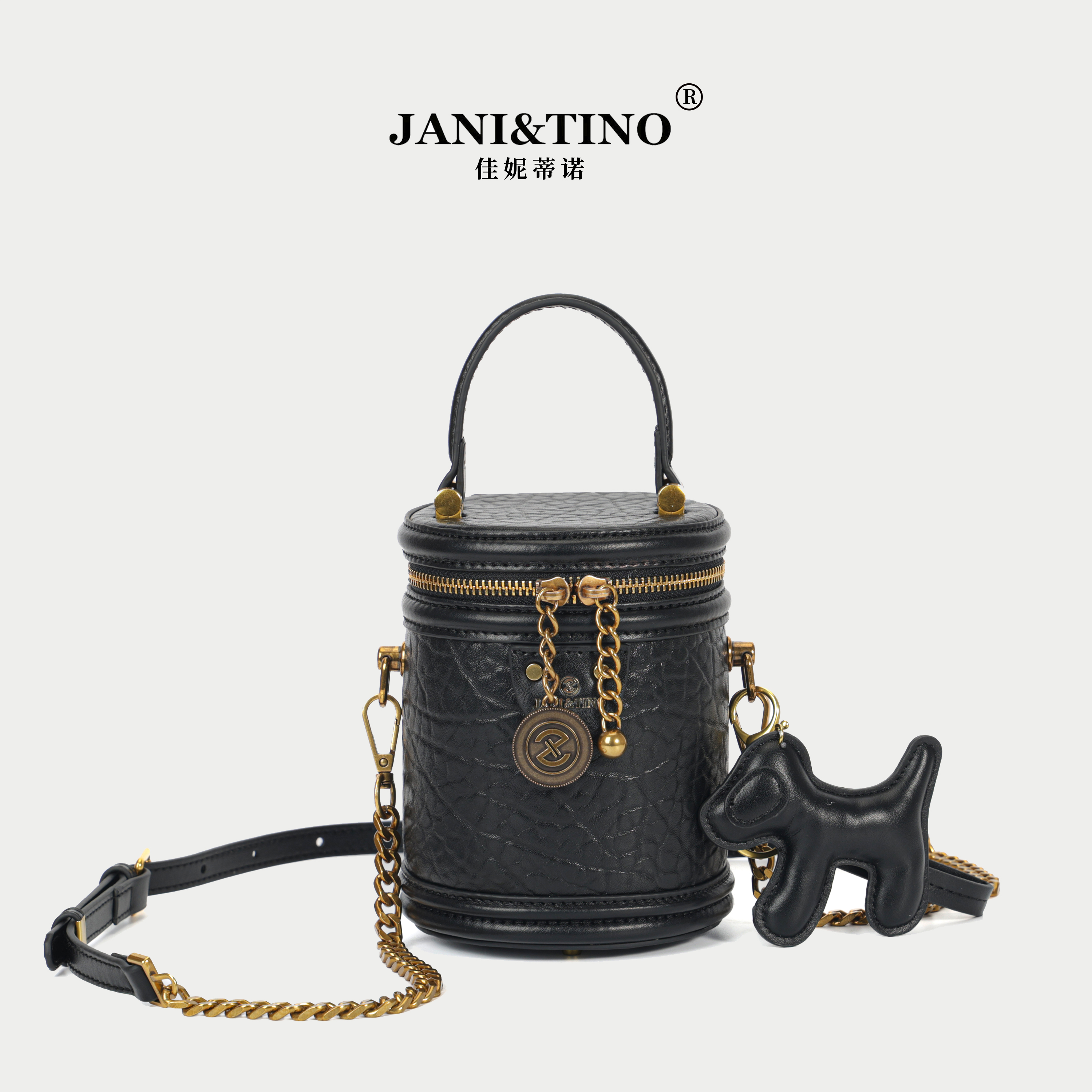 JJANITINO/佳妮蒂诺姗姗家当季新款百搭经典女士单肩包288黑金