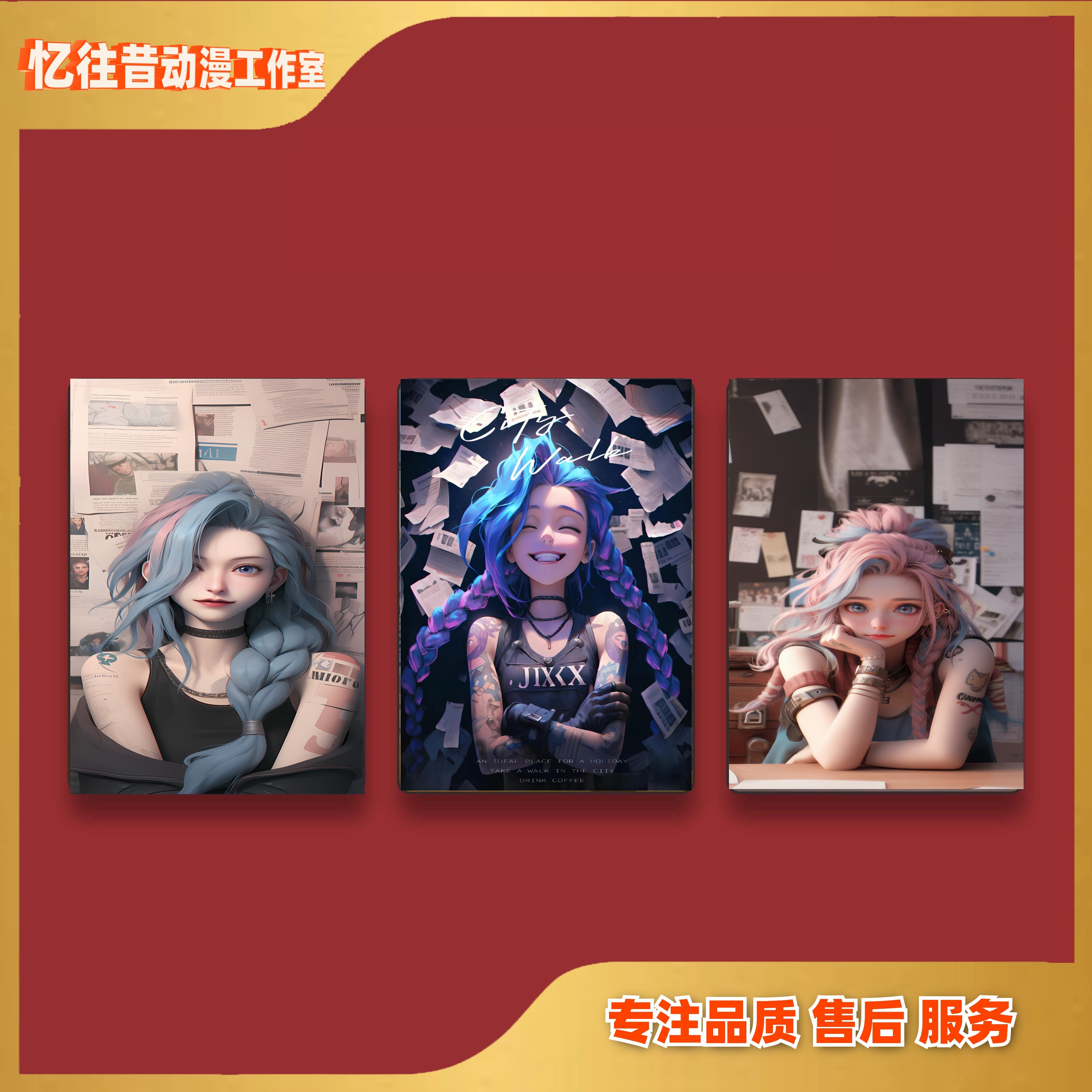 新《p金克斯三联》金克斯客厅卧室背景挂画P 30*40*3