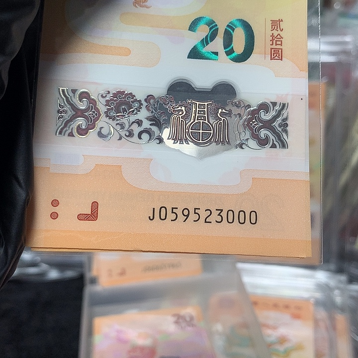 塑料059523000龙钞无四七豹子号一张