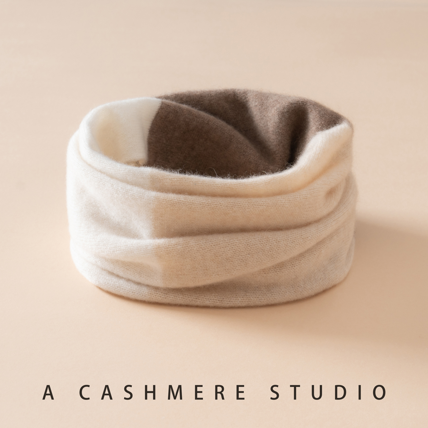 一线成型大尺寸~A类100%纯山羊绒针织脖套男女防寒保暖拼色套头