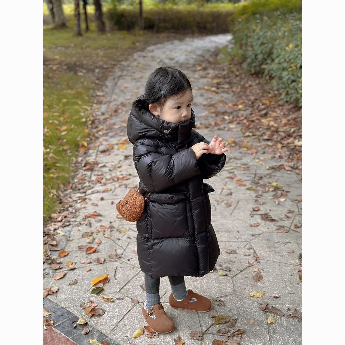 儿童白鸭绒羽绒服2025冬季新款女童中长款羽绒宝宝加厚保暖外套