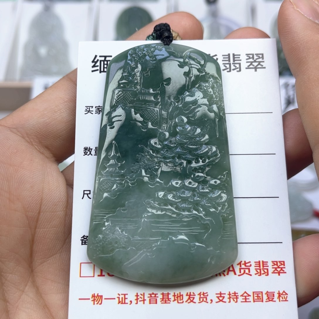 翡翠颈饰未镶嵌缅甸天然翡翠