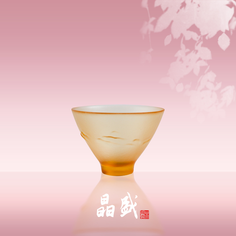 【KNIGHT水晶工坊】古法琉璃祥云纹功夫茶具茶杯纯手工高端品茗杯