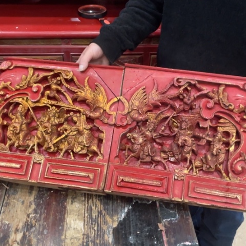 卧***牛木木雕花板一对木雕大的木雕