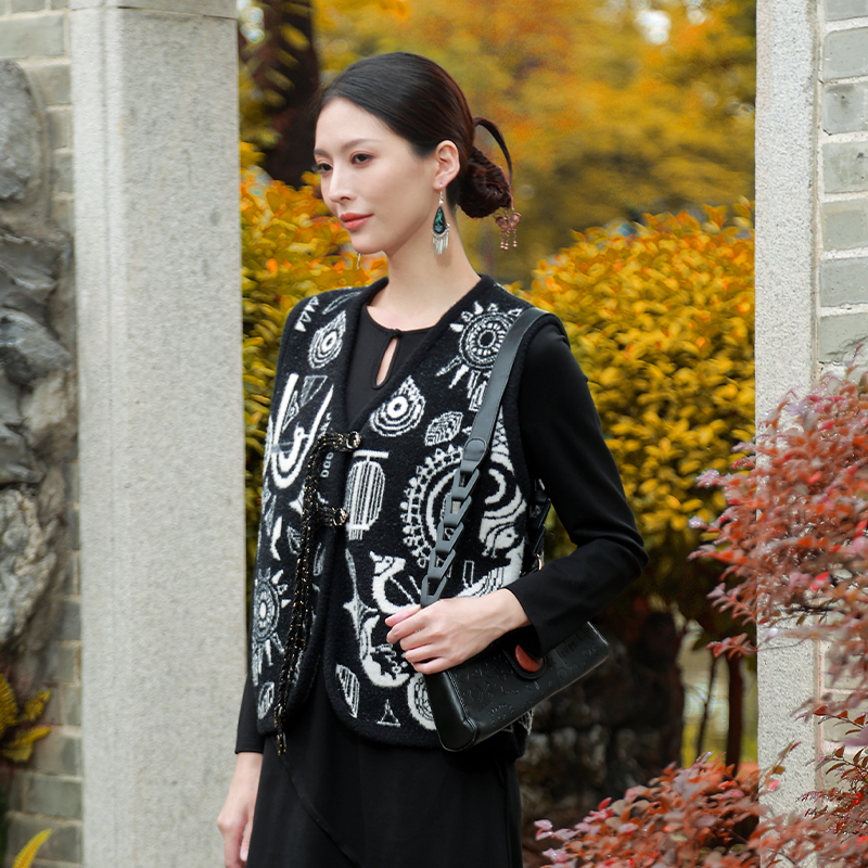 【新春宠粉价-浅梦提花】杨丽萍原创民族风新中式民族风毛织马甲
