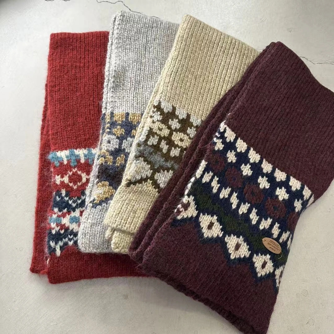 大禾选品：复古费尔岛风针织围巾秋冬韩系保暖男女通用