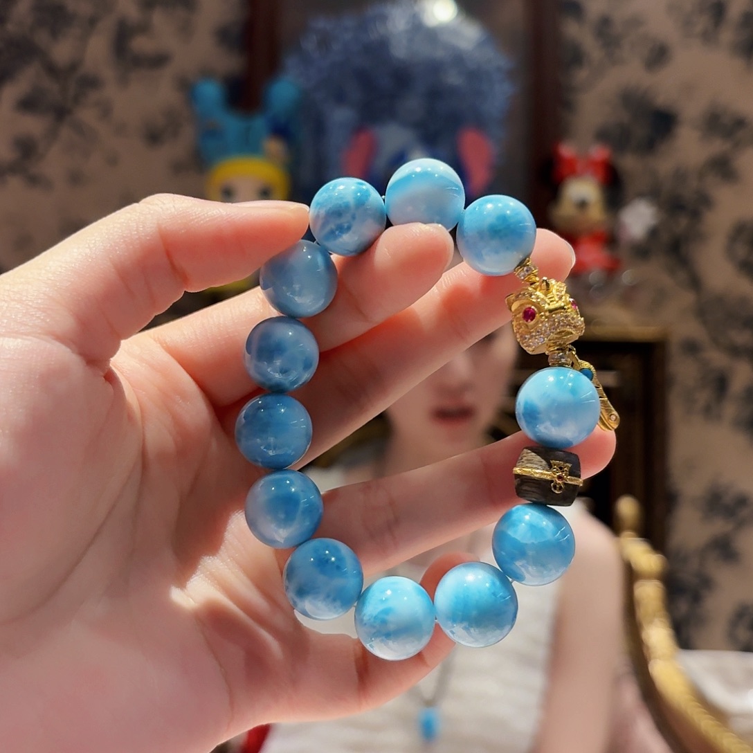 针钠钙石（海纹石）未镶嵌手串