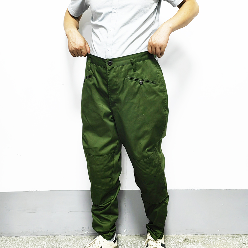 草绿涤卡马裤工作裤结实耐磨外罩裤