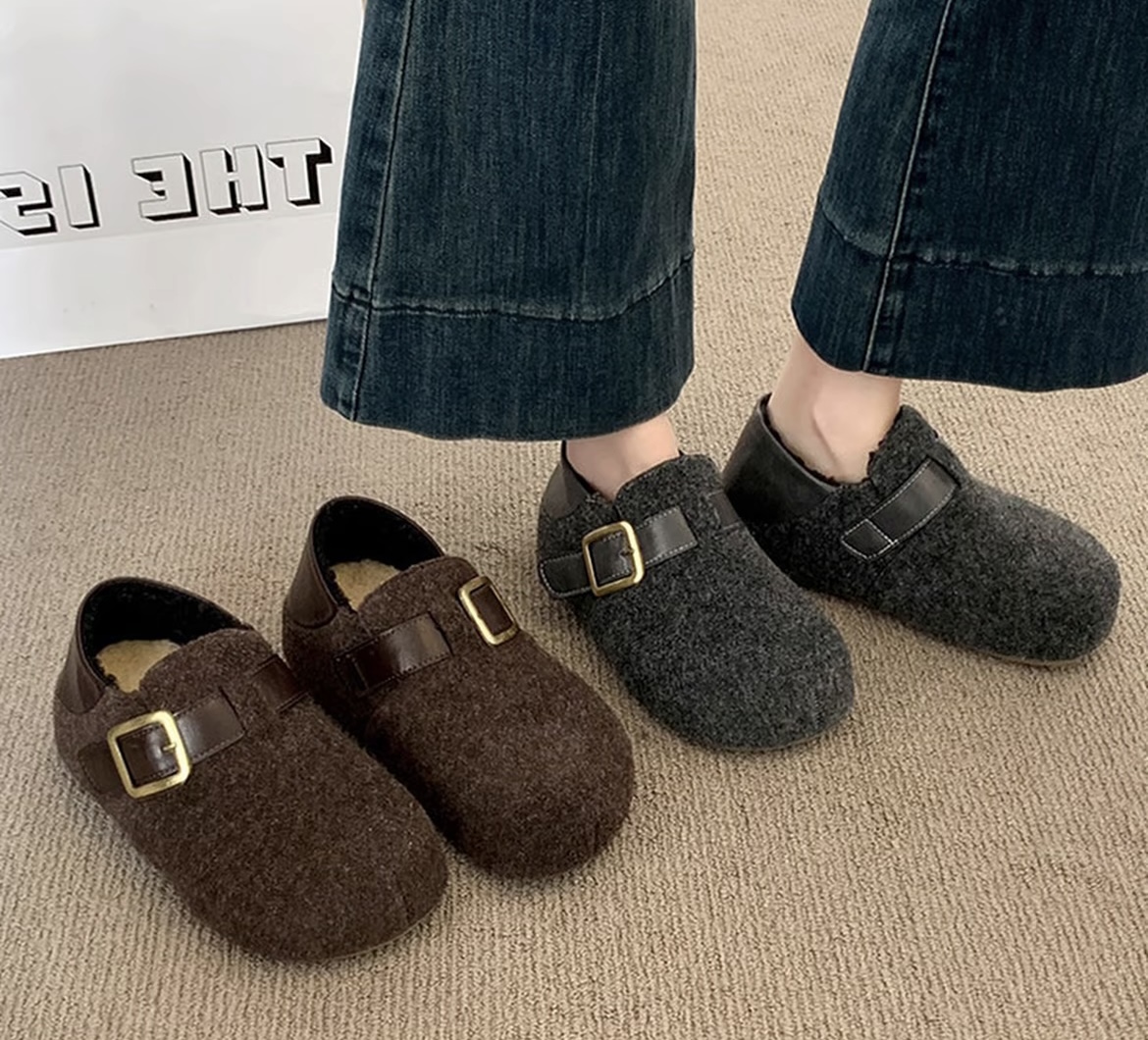 ChaoAi 【厚底两穿加绒勃肯鞋】复古加绒魔术贴勃肯鞋5502