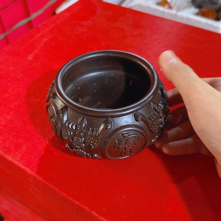 木黑檀木15碗聚宝盆一个