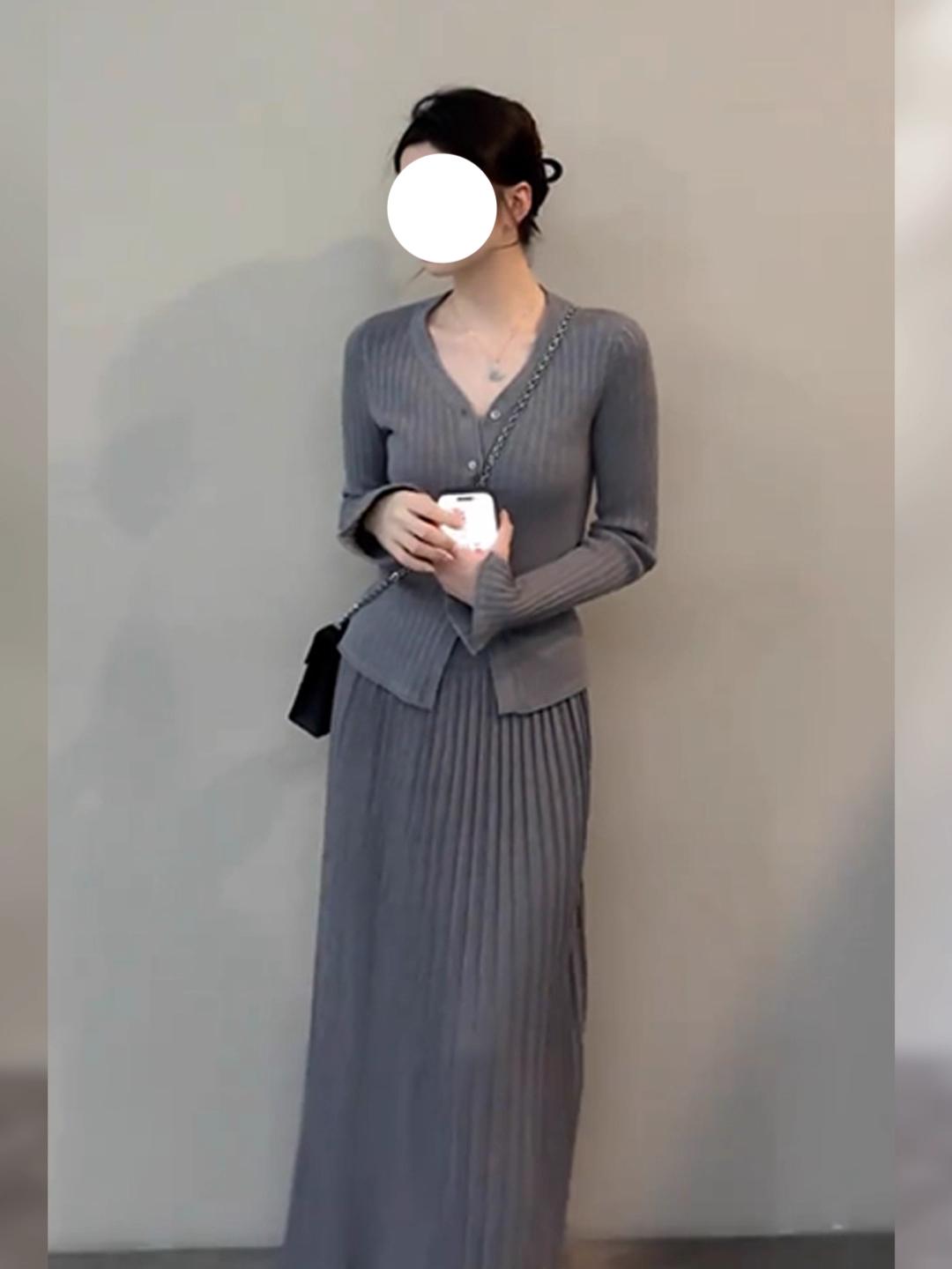 秋季新款甜御辣妹气质修身针织开衫百褶裙女装休闲时尚两件套