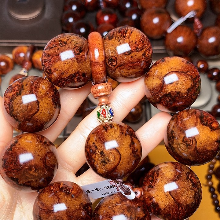 花梨木类手串/手链黄花梨风化料老挝花梨土埋料3.0