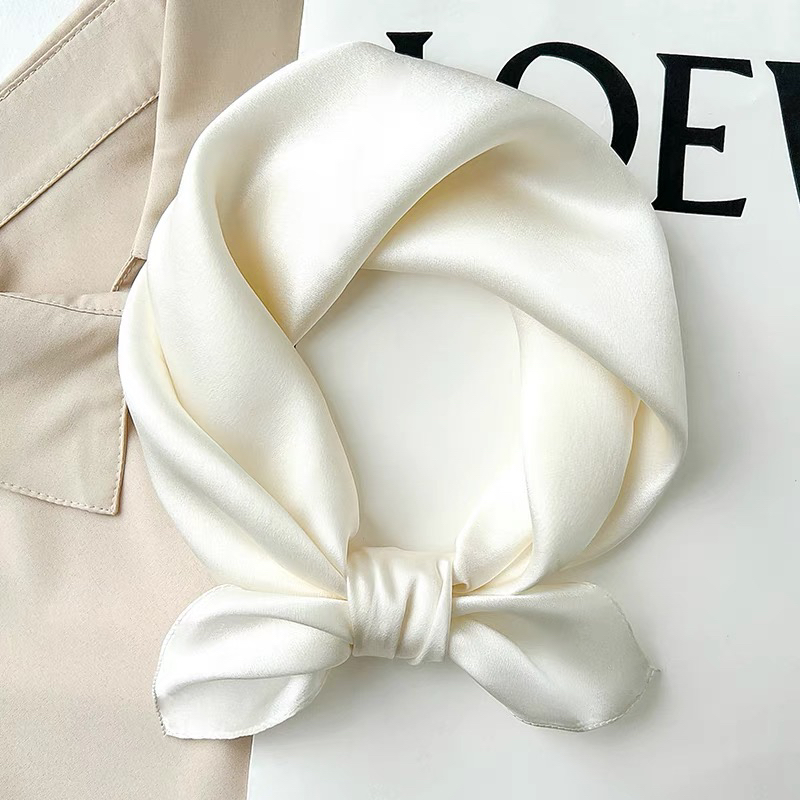 纯色仿真丝丝巾小方巾围巾女士夏季薄款护颈脖子高端系脖70