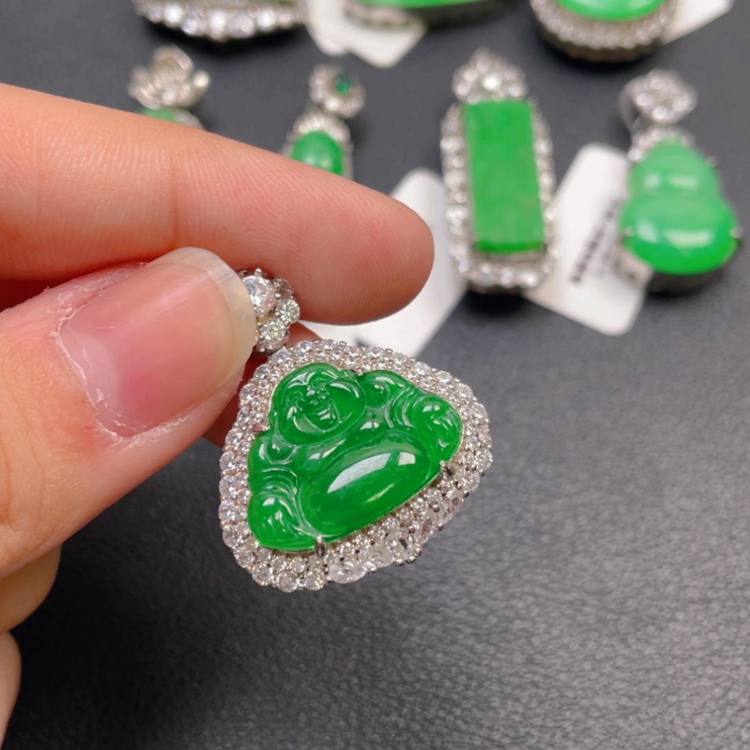 翡翠银S925镶嵌颈饰