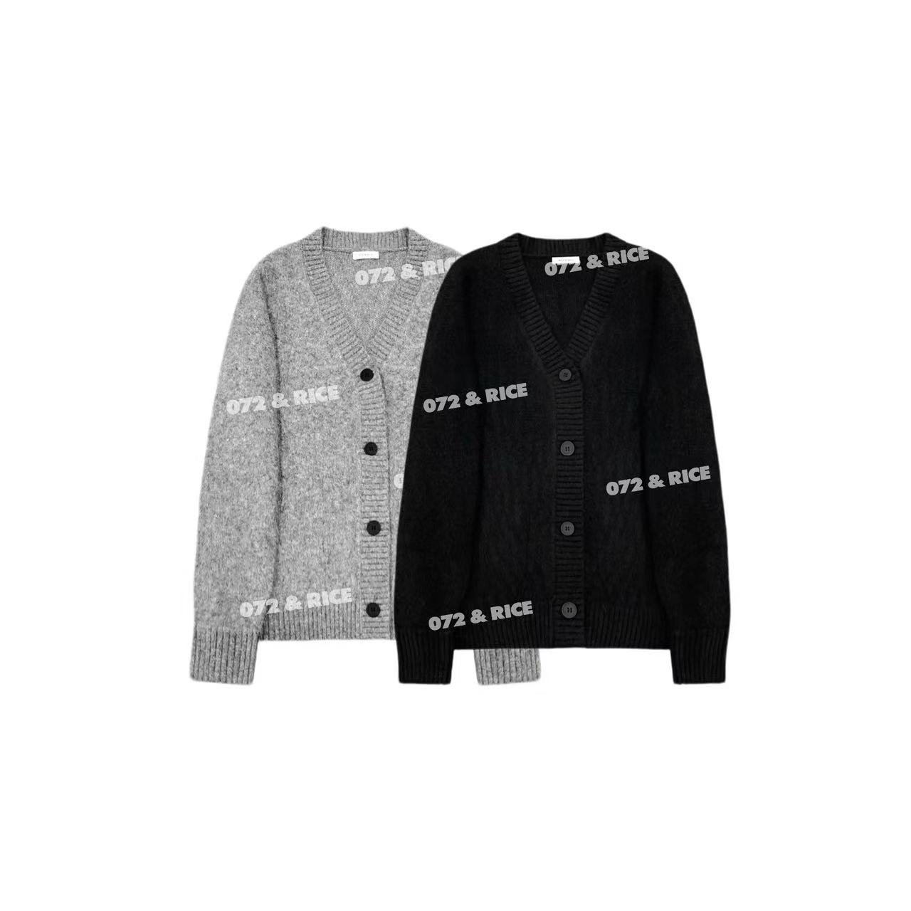 072 & RICE【敏莉】兔毛 秋冬V领长袖针织开衫 N-32MDA10