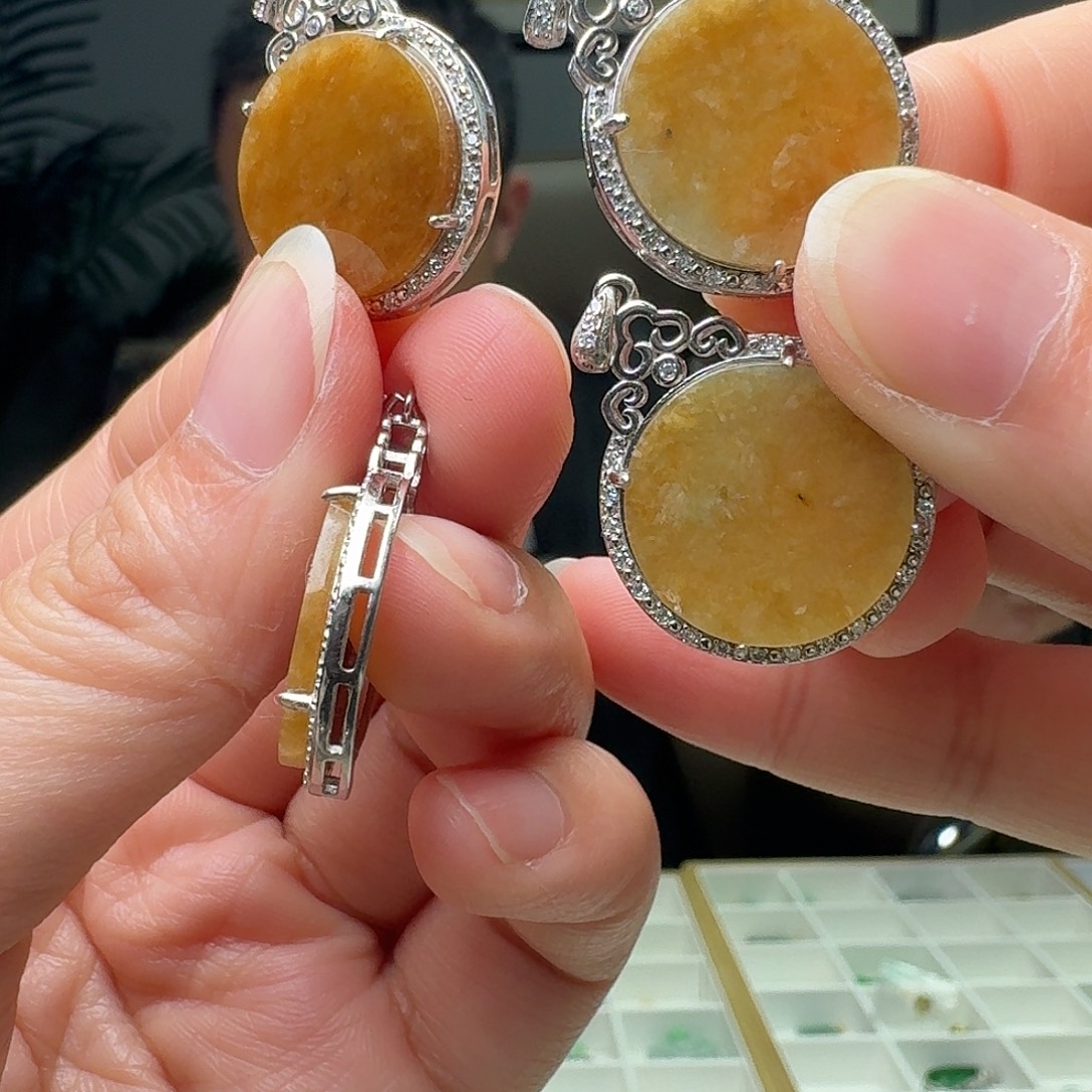 翡翠银S925镶嵌吊坠(不含链)多样性发货其一