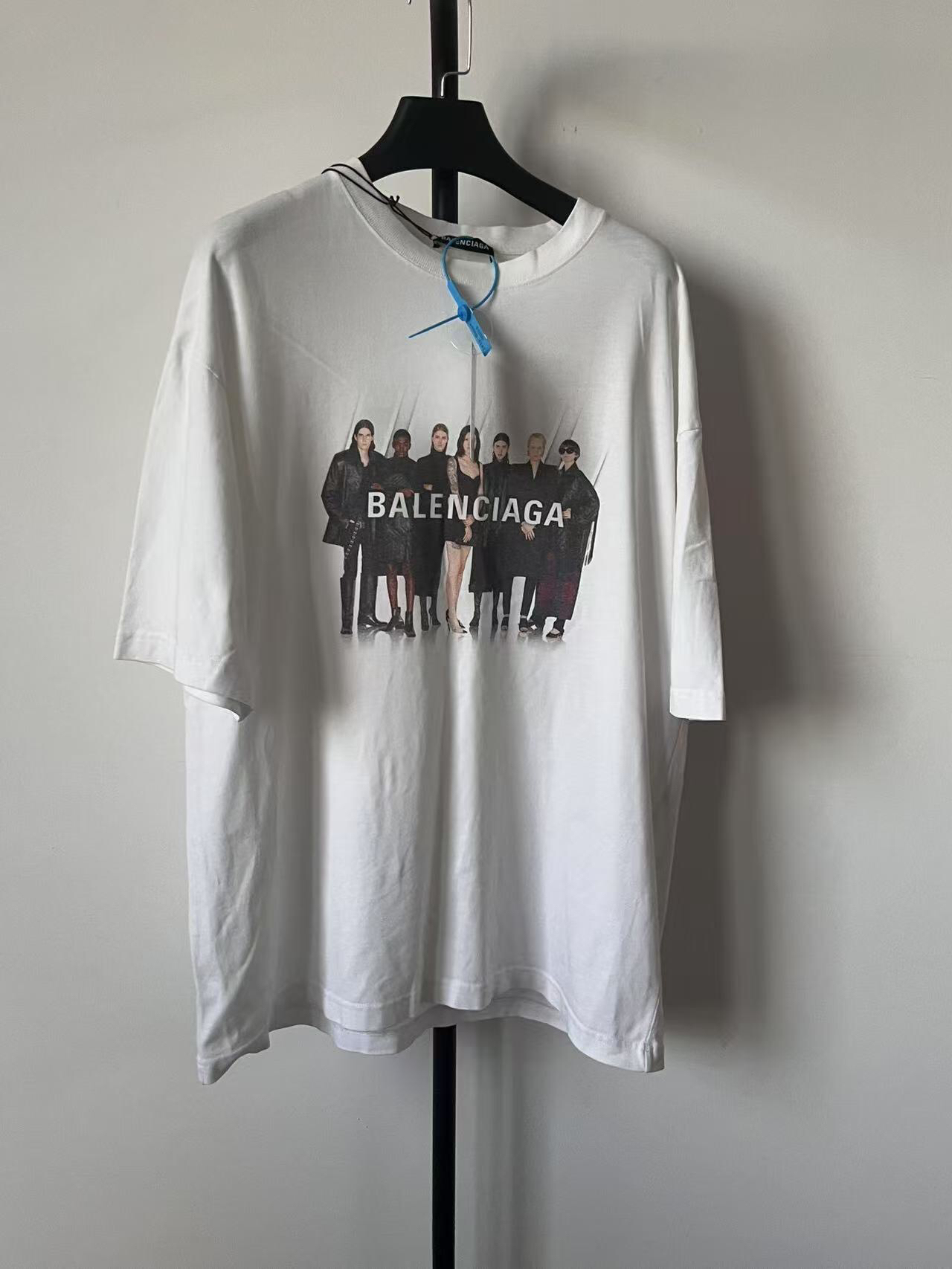 99新 Balenciaga/巴黎世家 乐队人像印花Logo短袖 S码 00714