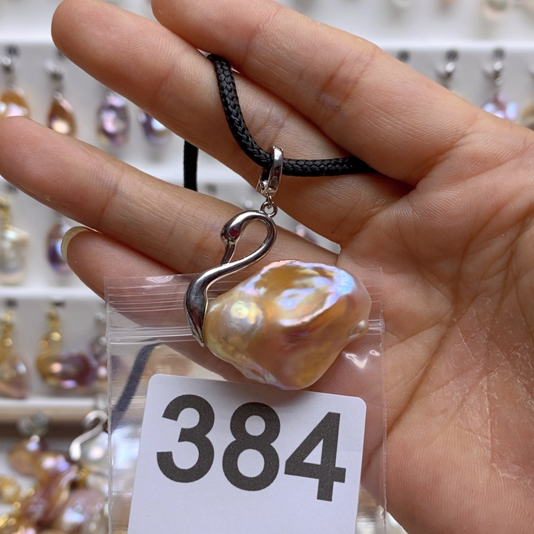 淡水珍珠颈饰银S925镶嵌384