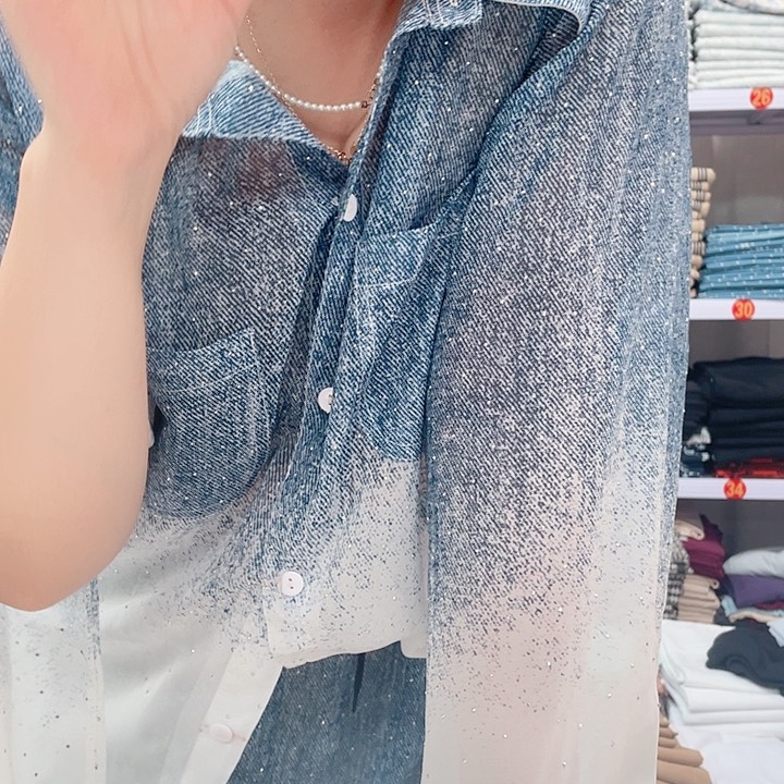 主播同款牛仔纱3米