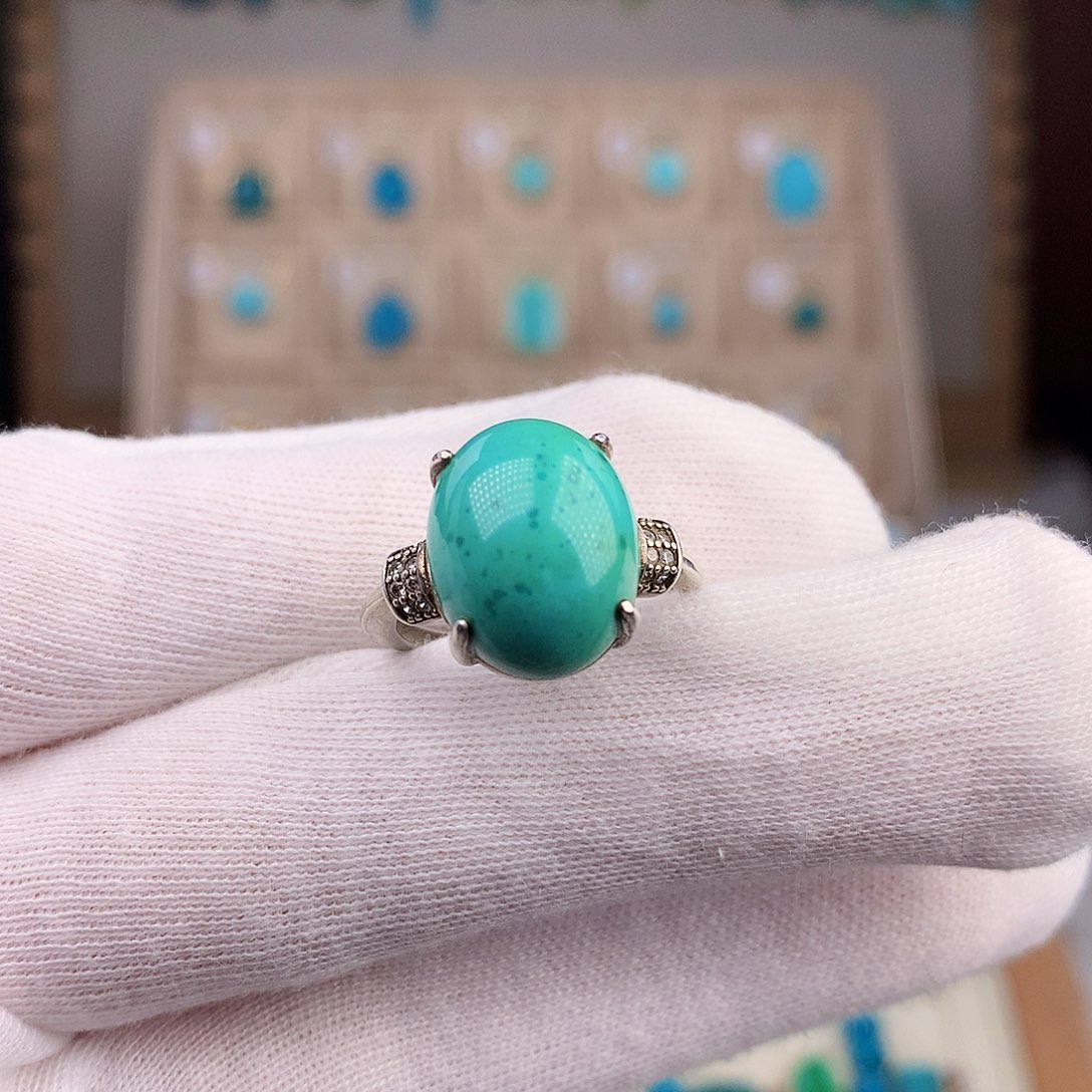 绿松石珠宝奇石银S925镶嵌