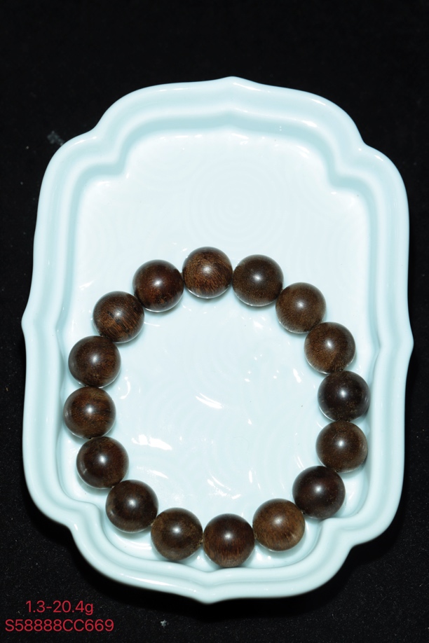 阿九沉香 1.3芽庄红土老料沉水手串20g