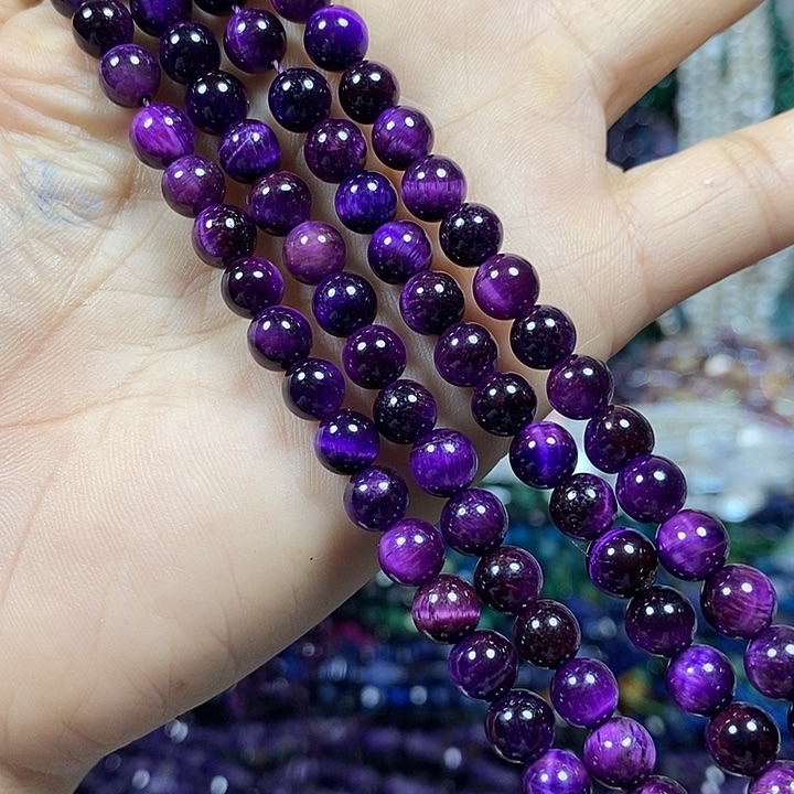 玛瑙/玉髓未镶嵌珠宝半成品A级虎眼卡6mm