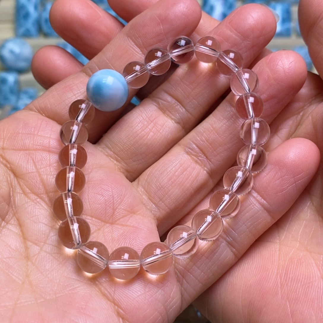 고***.针钠钙石（海纹石）未镶嵌手链