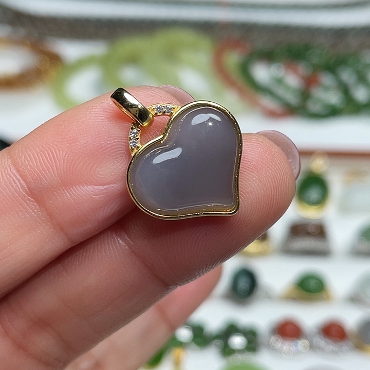 和田玉银S925镶嵌颈饰