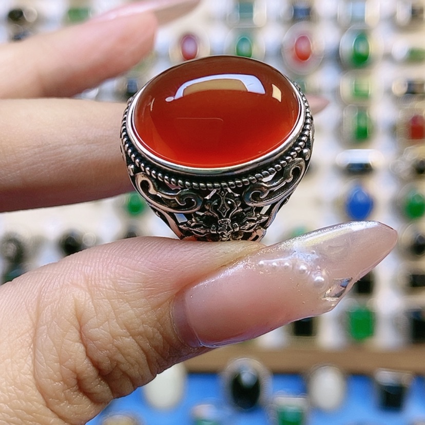 【闪购商品】玛瑙/玉髓戒指银S925镶嵌《**》