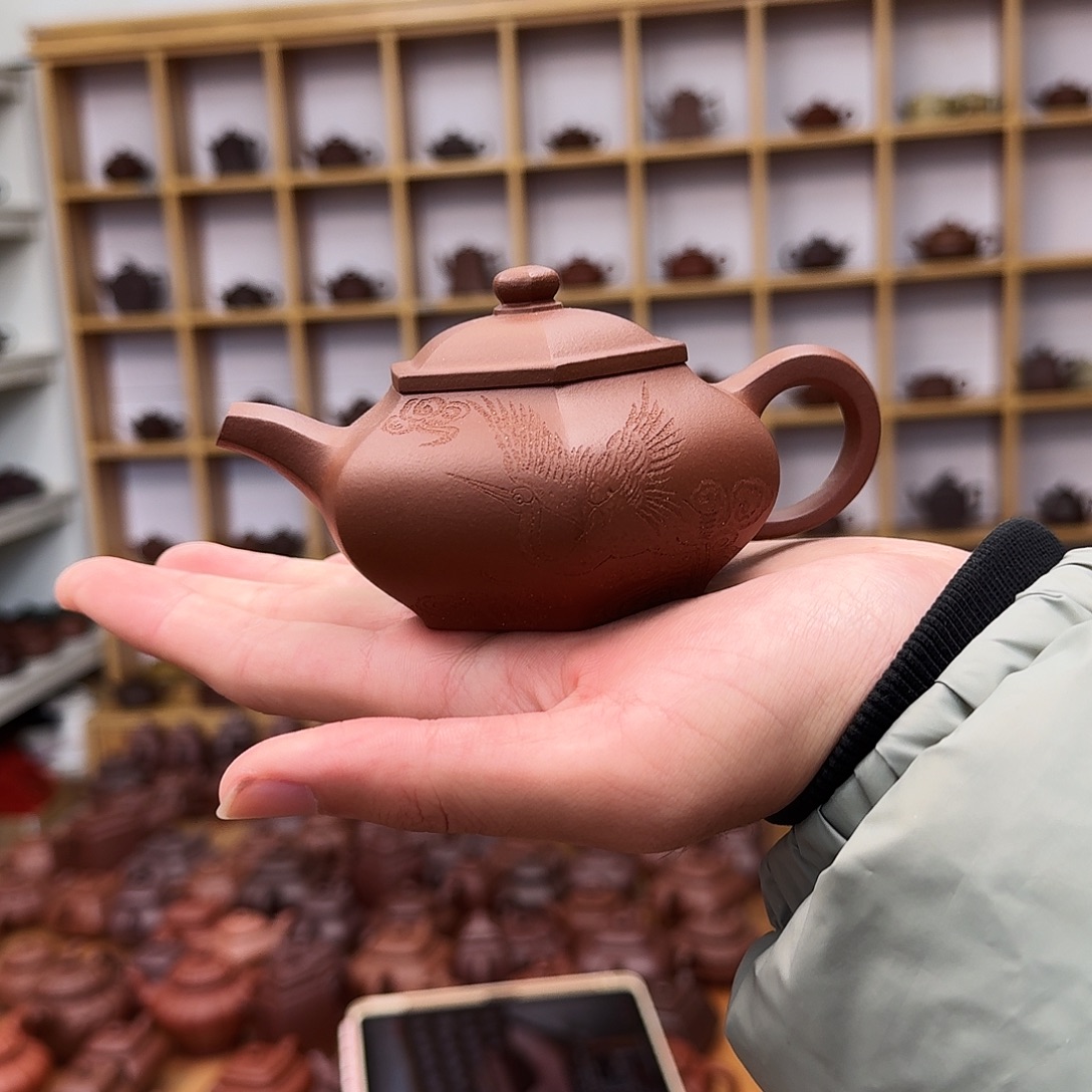 紫砂茶壶藏六方160cc