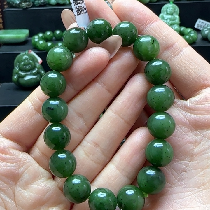 和田玉（碧玉）手串12m未镶嵌