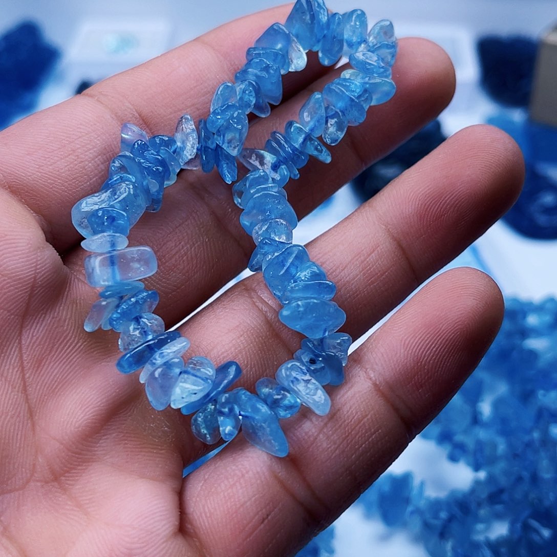 金***3天然辰砂幸运海蓝手链