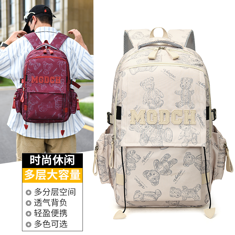 2526学院韩版见外包装双肩书包双肩包女初中登山斜跨