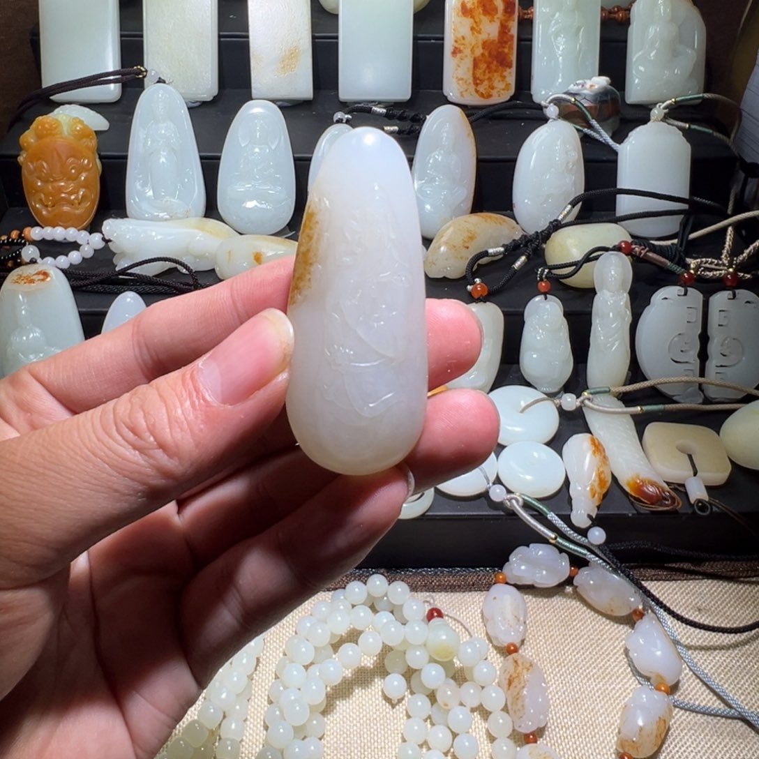 和田玉吊坠(不含链)未镶嵌秋*浓