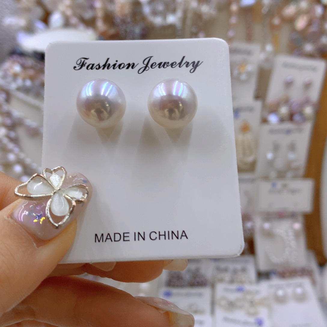淡水珍珠耳饰银S925镶嵌