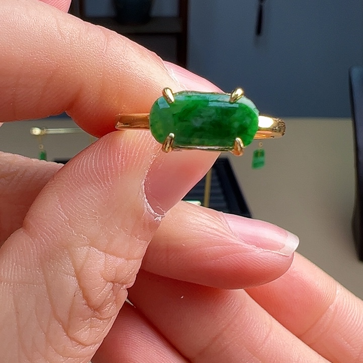 翡翠戒指银S925镶嵌戒指74