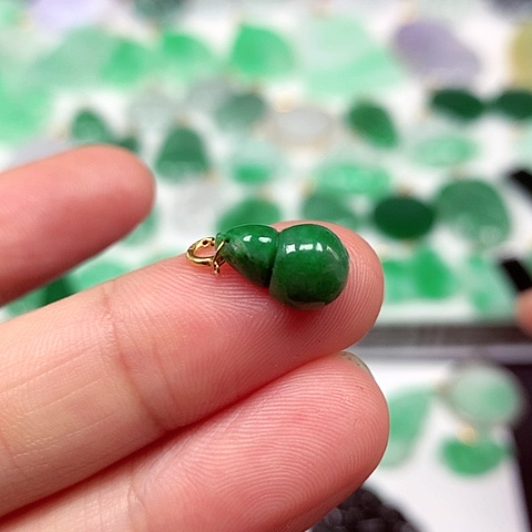 吊坠(不含链)18K金镶嵌翡翠?***?