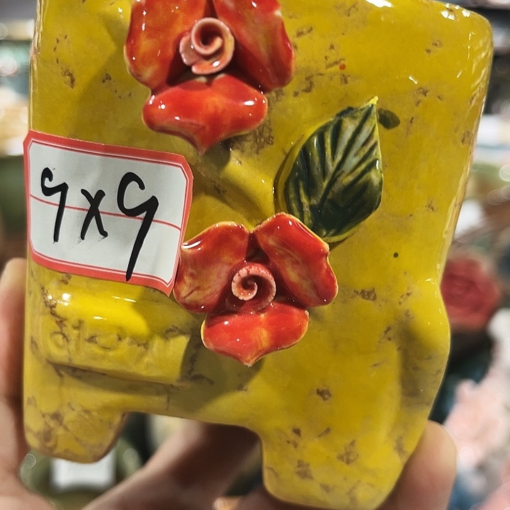 瓷片花盆多肉植物艺术品