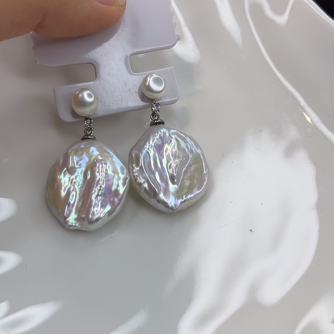 耳饰合金淡水珍珠