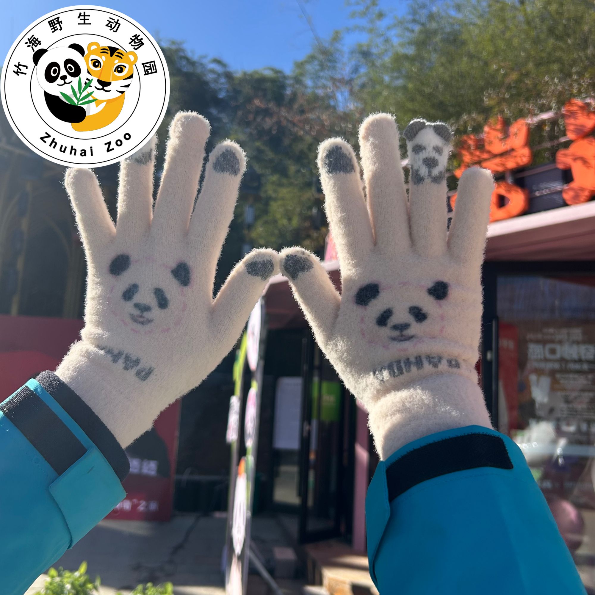 【灵岩手套】可爱风格可触屏加厚冬季女士五指防寒骑行毛线手套