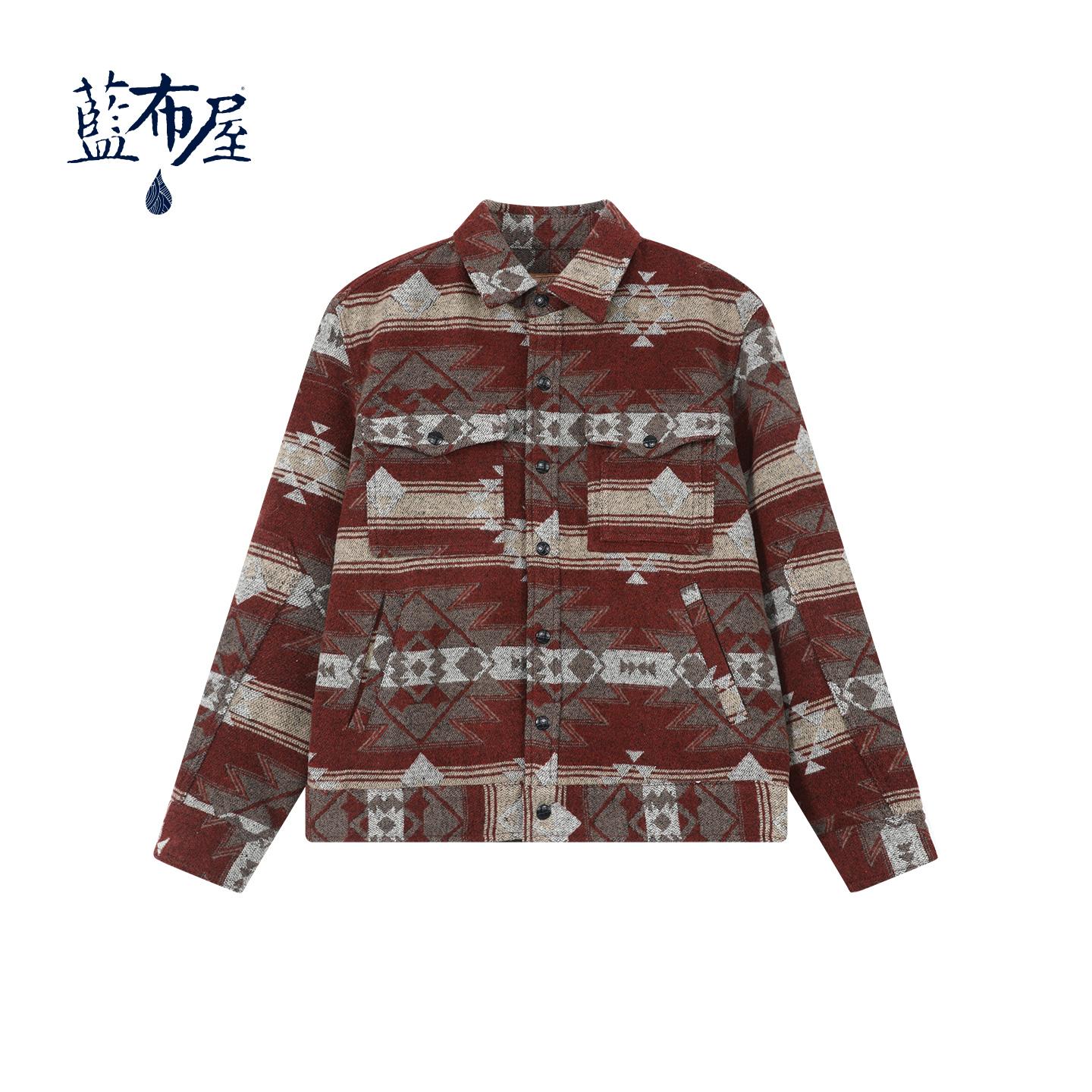 蓝布屋16盎司费尔逊美式重磅法兰绒熊牙露营夹克外套LBWJKT800